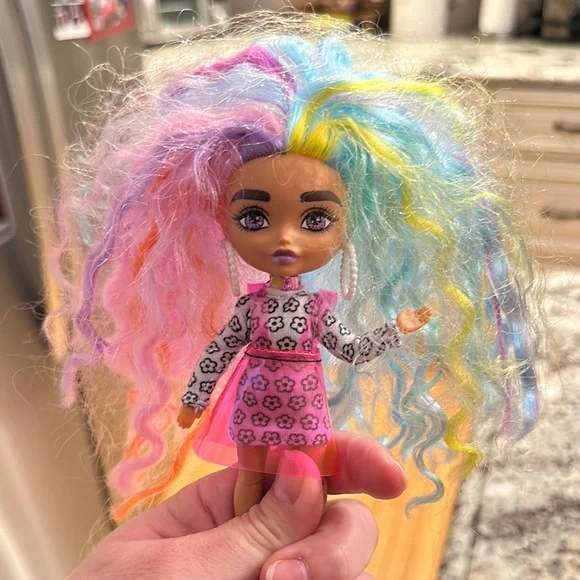 Colorful Fashion Doll with Floral Dress - Picture 4 of 4